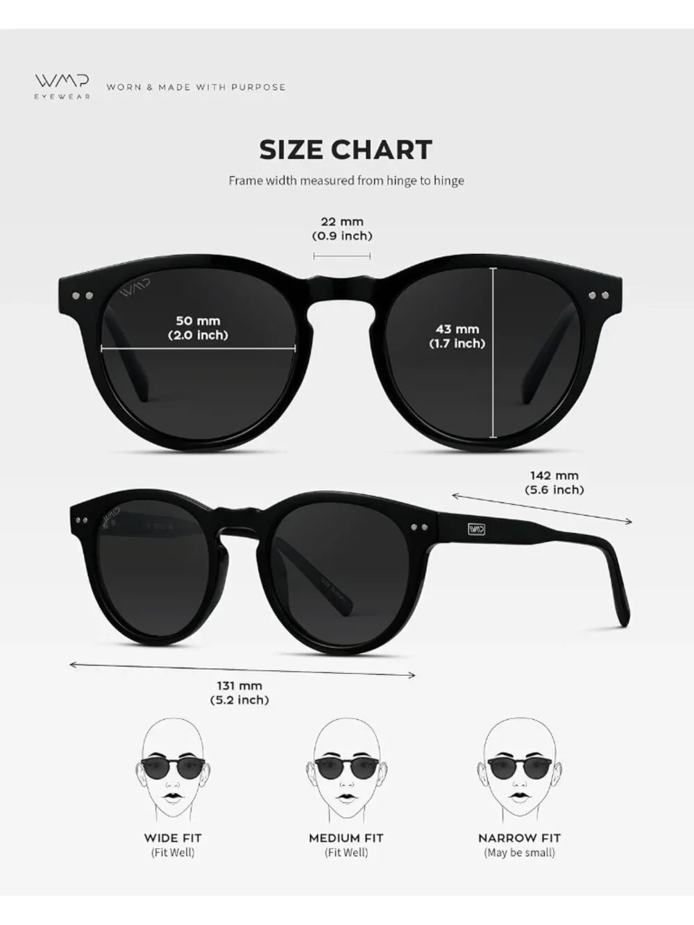 Women's Black Frame Smoke Lens Glasses Round Polarized Retro Wear Protection
